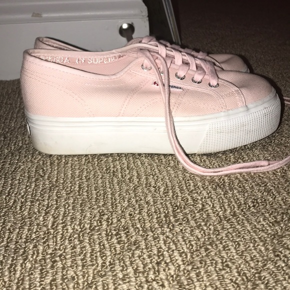 pink superga platform